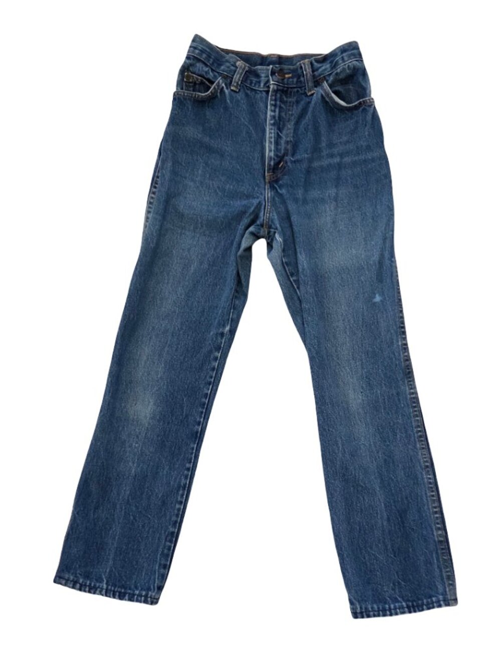 h.i.s Vintage 80s Jeans 8/9 22 Waist High Rise Straight Leg Blue Denim Retro